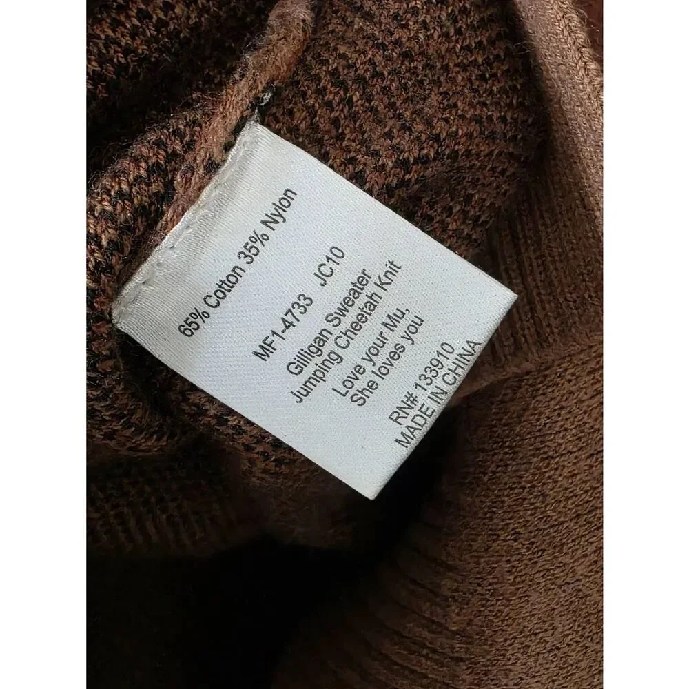 Show Me Your Mumu Gilligan Jumping Cheetah Sweater S